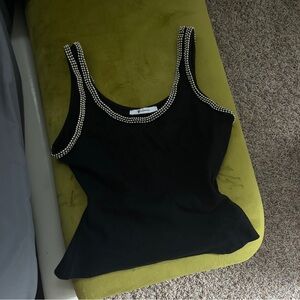 Black bead embellished top from Alexander Wang